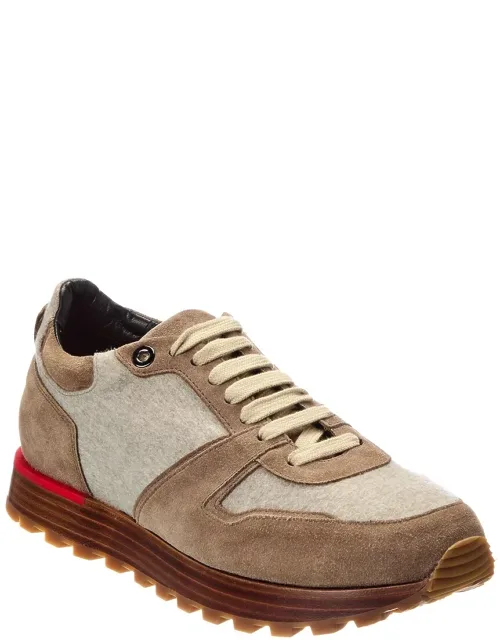 Flannel And Suede Sneakers