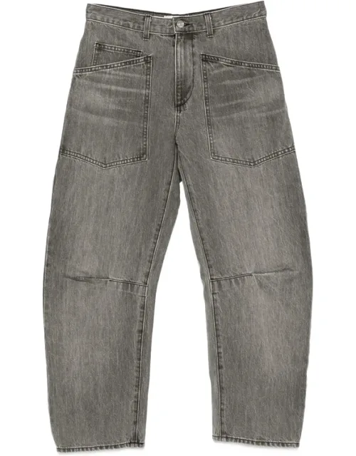 Faded Patch-pocket Jeans