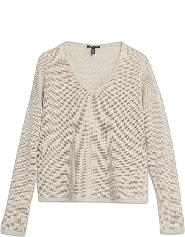 Scoopneck Open-knit Sweater