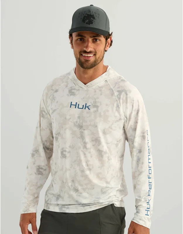 Huk Airweight Kc Printed Hoodie - Estuary Camo, Ultra-lightweight Comfort, Upf 40+ Protection