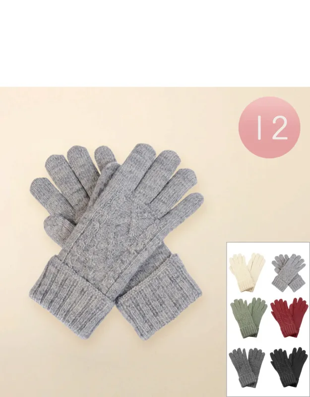 Soft Knit Fur Lining Gloves
