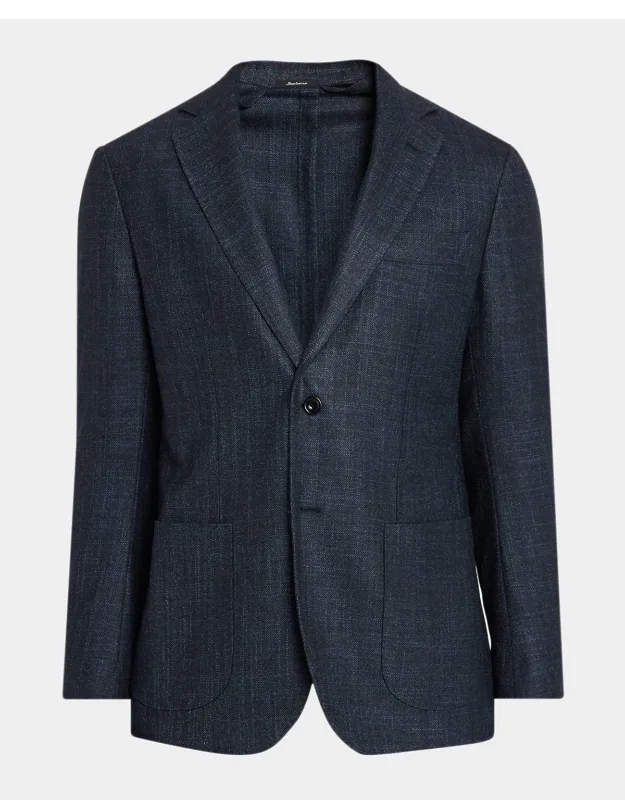 Textured Solid Single-breasted Sport Coat