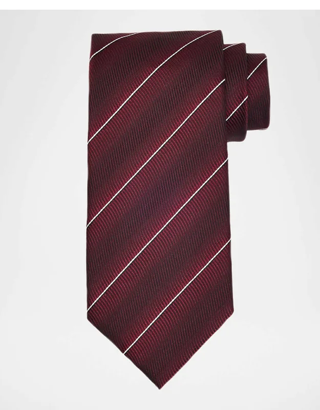 Linen Diagonal Stripe Tie