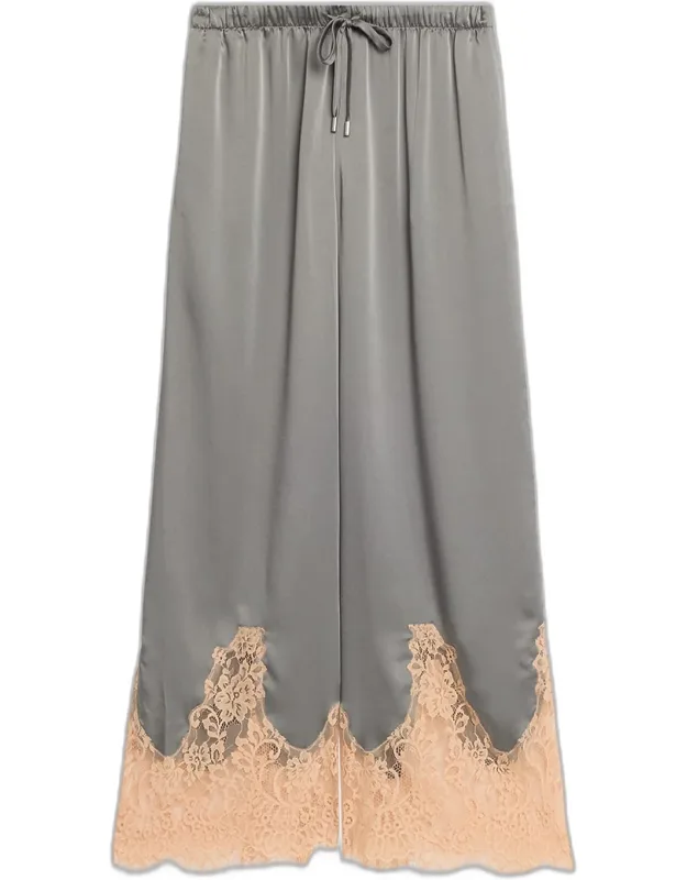 Mirel Lace-trim Satin Pants