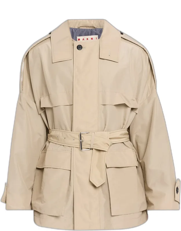 Belted Short Trench Coat