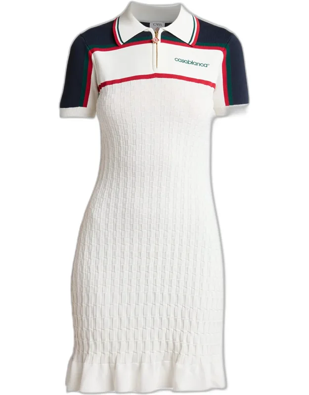 Knit Tennis Polo Mini Dress