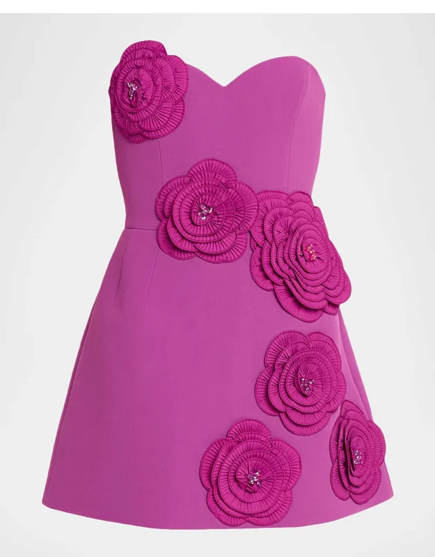 Floral Applique Mini Dress