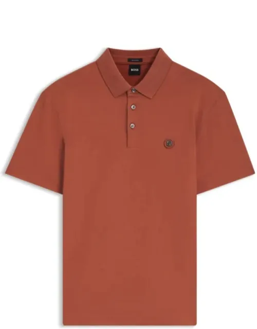 Polo Shirt In Mercerized Cotton With Monogram