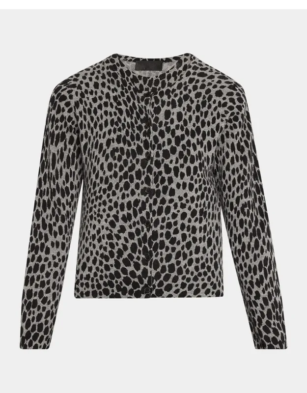 Cashmere Leopard-spot Cardigan