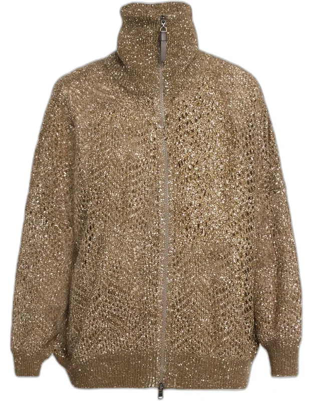Shimmer Full-zip Sweater