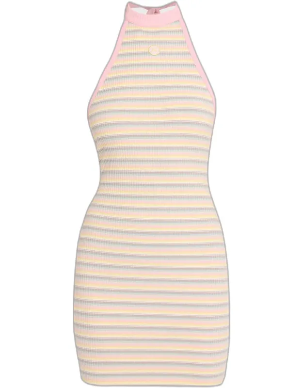 Striped Rib Halter Mini Dress
