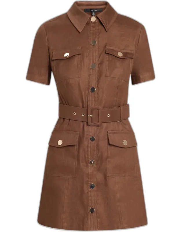 Belted Mini Shirtdress