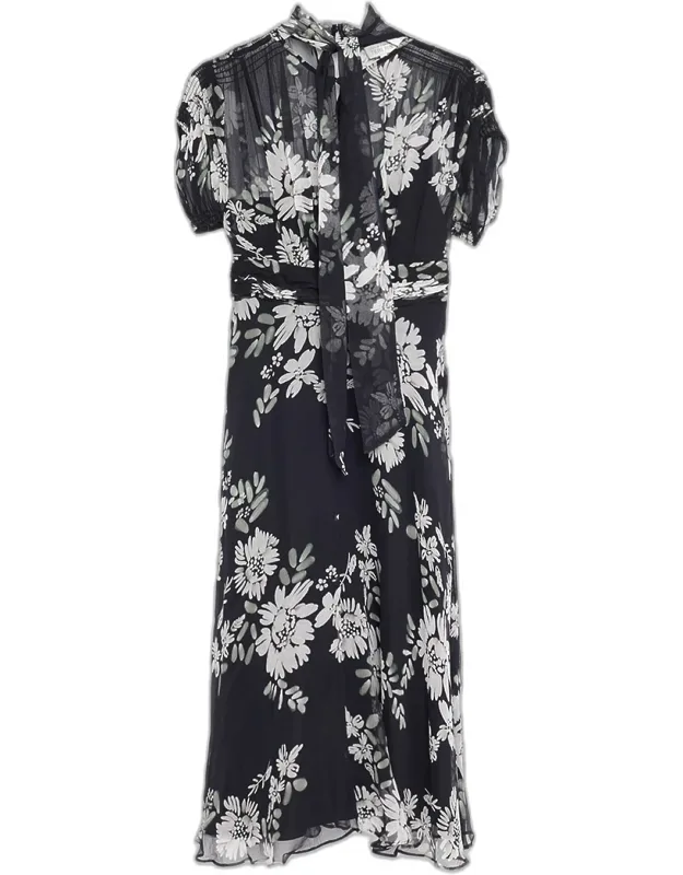 Floral-print Silk Chiffon Midi Dress