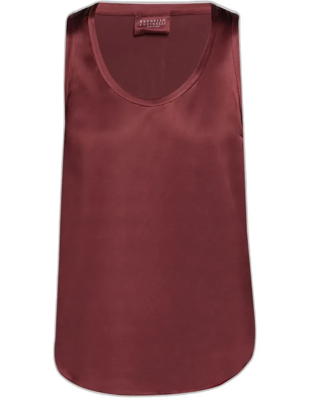 Scoop-neck Sleeveless Blouse