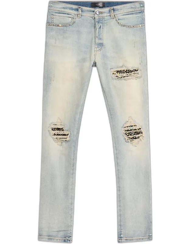 Studded Rip And Repair Denim Skinny Jeans