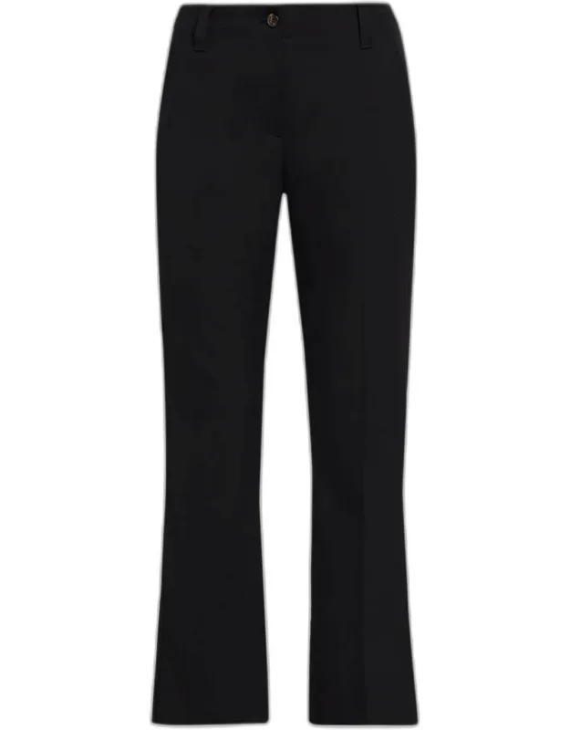 Wool Gabardine Kickflare Ankle Trousers