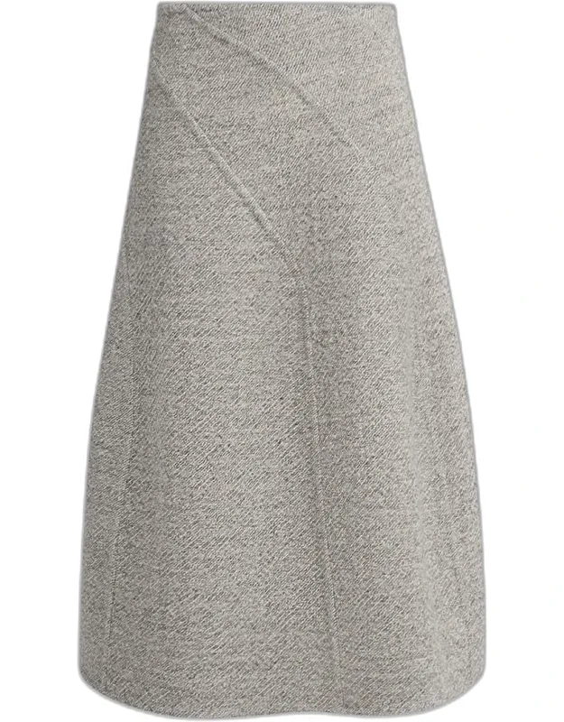 Paneled Flare Midi Skirt