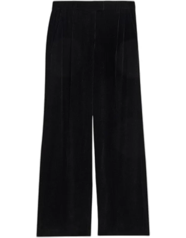 Sparkling Corduroy Wide-leg Trousers