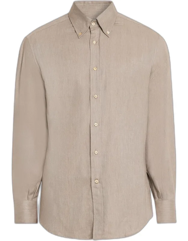 Flannel Chevron Button-down Shirt