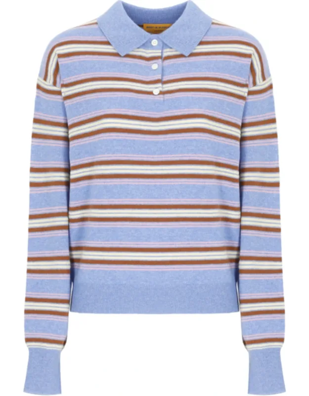 Striped Cashmere Polo Shirt