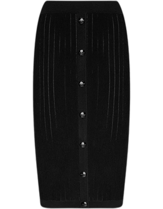 Pointelle Knit Midi Skirt