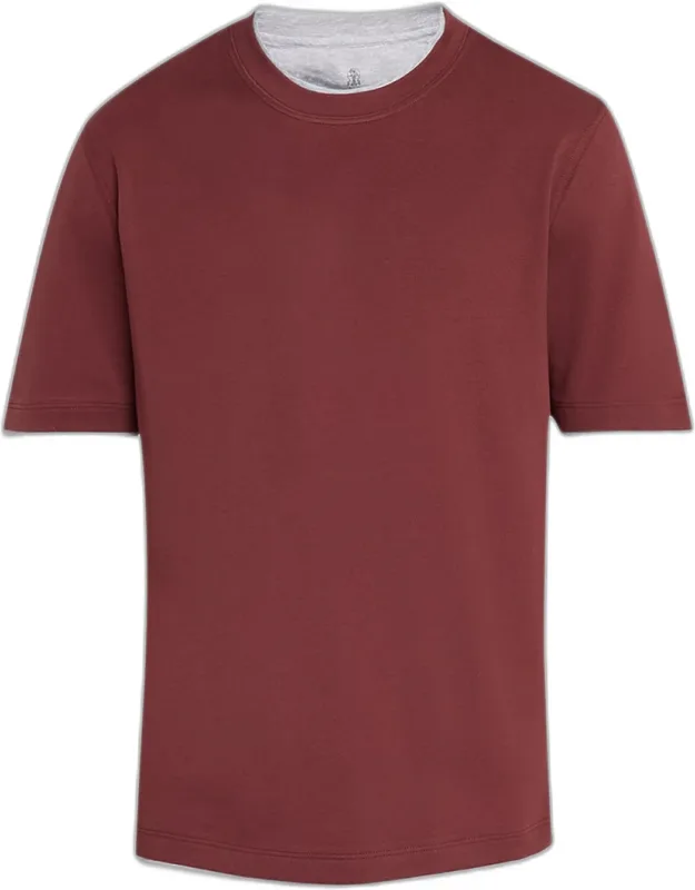 Cotton Crewneck Tipped T-shirt