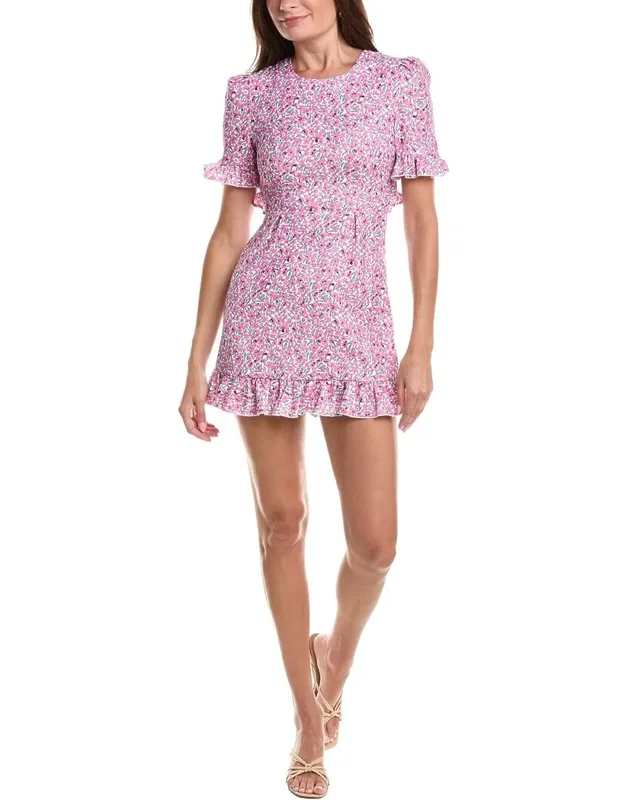 Mini Dress With Open Back And Ruffle Trim