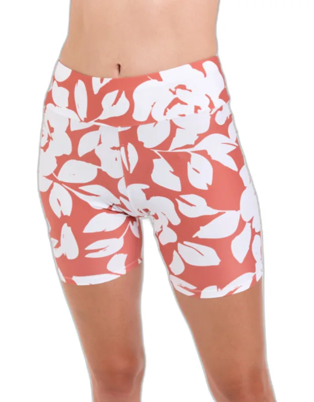 Plus High Waisted Mid-thigh Swim Shorts - Patterns