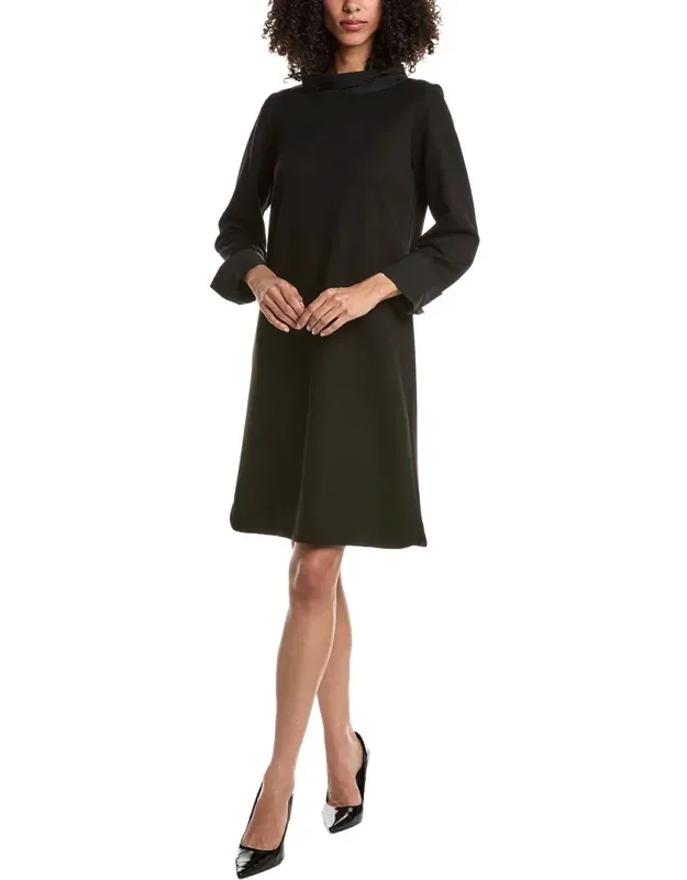 Mini Dress With Cowl Neck And Button Accents