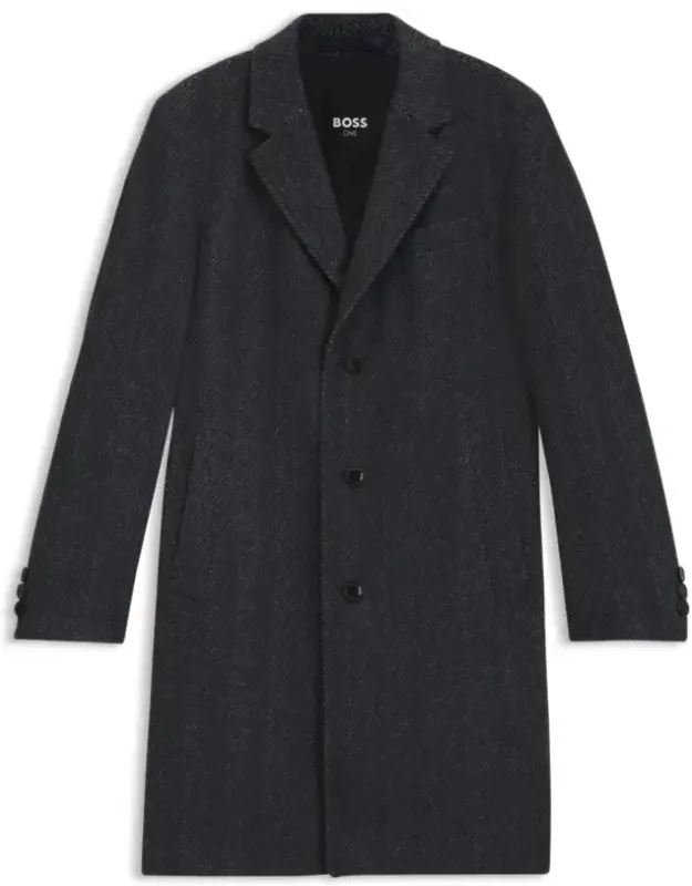 Herringbone Wool Cashmere Coat