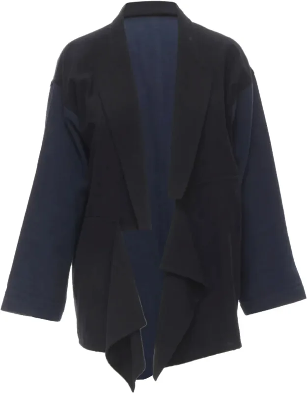 Deconstructed Drape Front Blazer