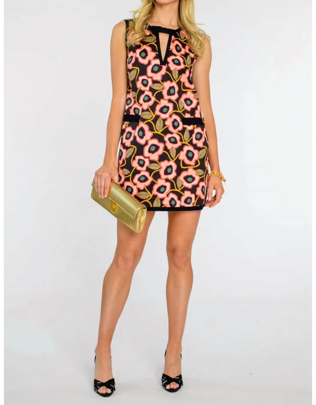 Ellie Mini Dress With Flattering Keyhole And Bow Detail