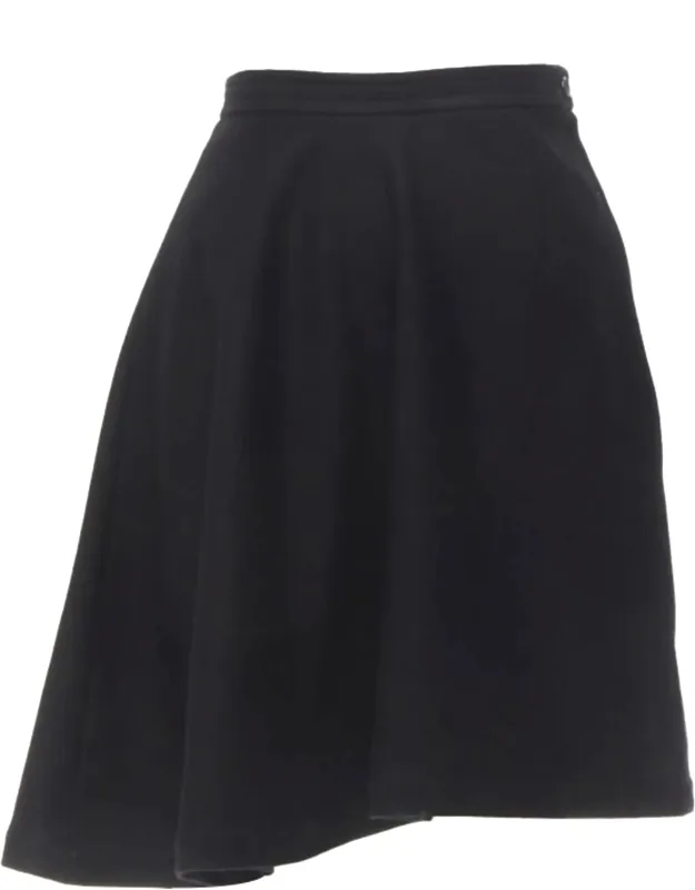 Wool Felt Asymmetric Flared Skirt