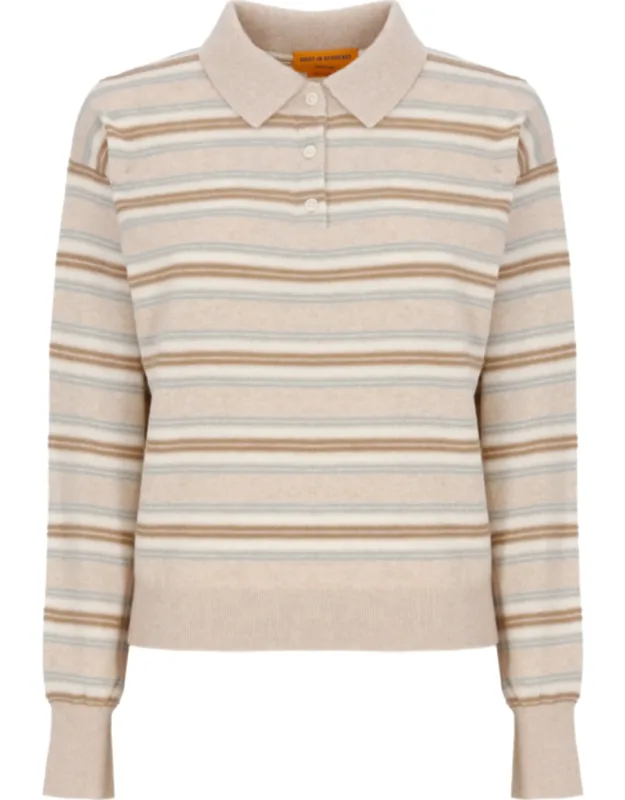 Striped Cashmere Polo Shirt