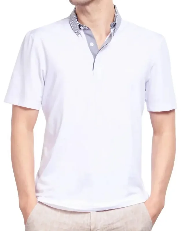 Checkered Collar Polo Shirt