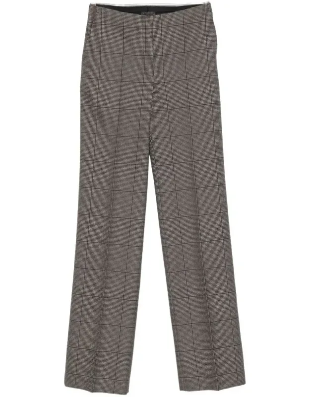 Tailored Houndstooth Straight-leg Pants