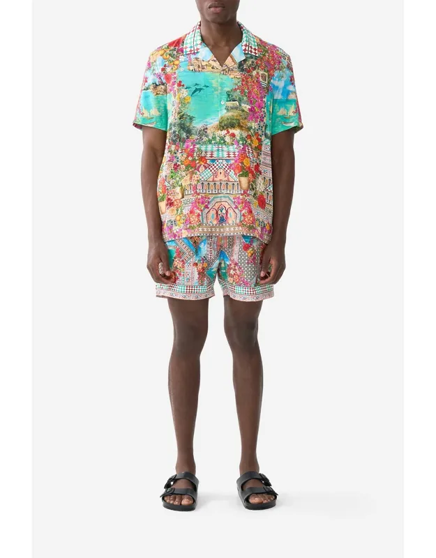 Short Sleeve Camp Collared Shirt