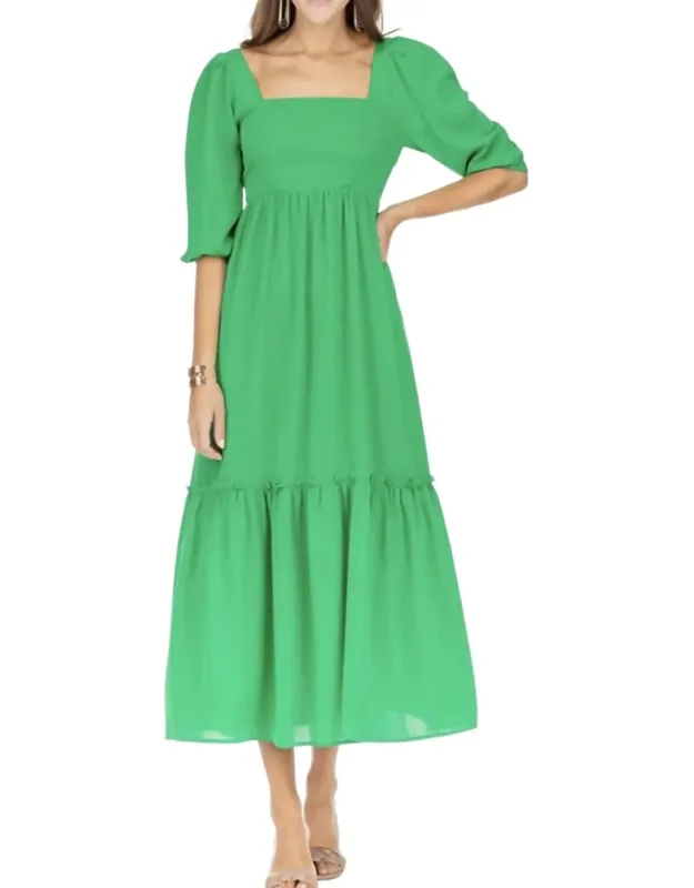 3/4 Sleeve Maxi Dress