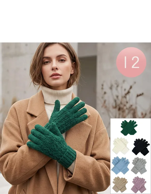 Cable Knit Winter Gloves
