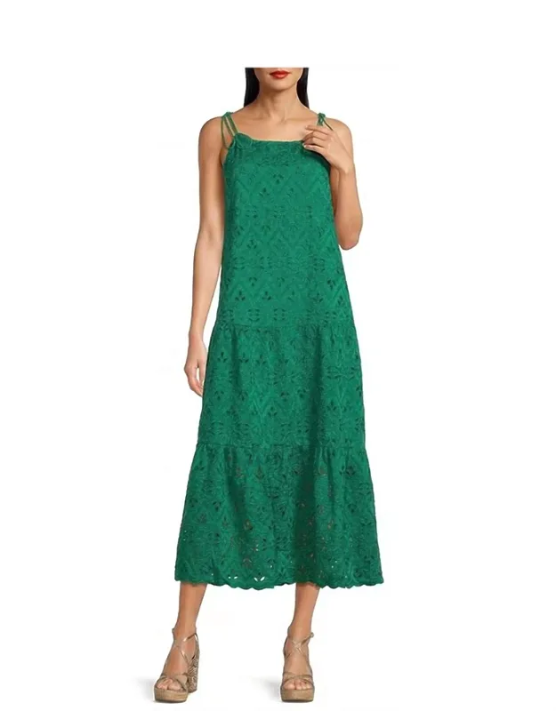 Eyelet Midi Dress