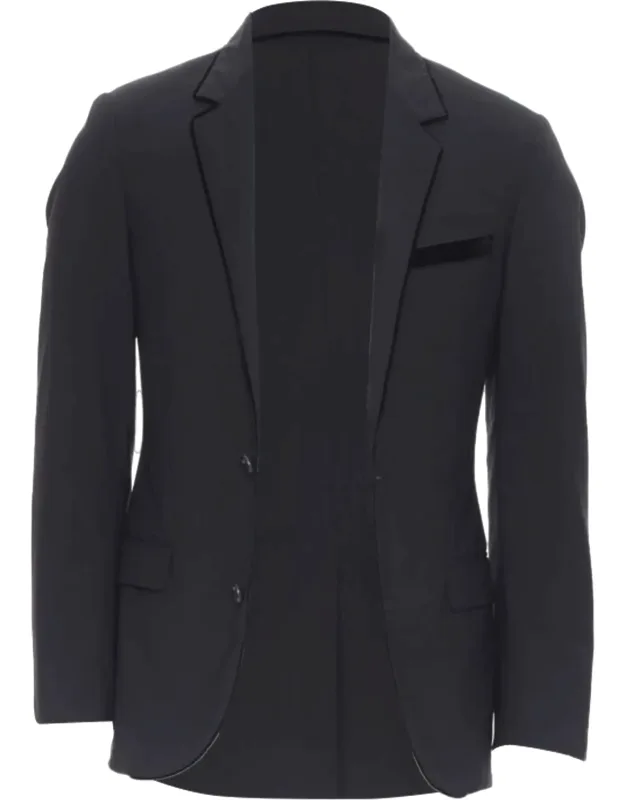 Wool Blend Velvet Peak Lapel Blazer