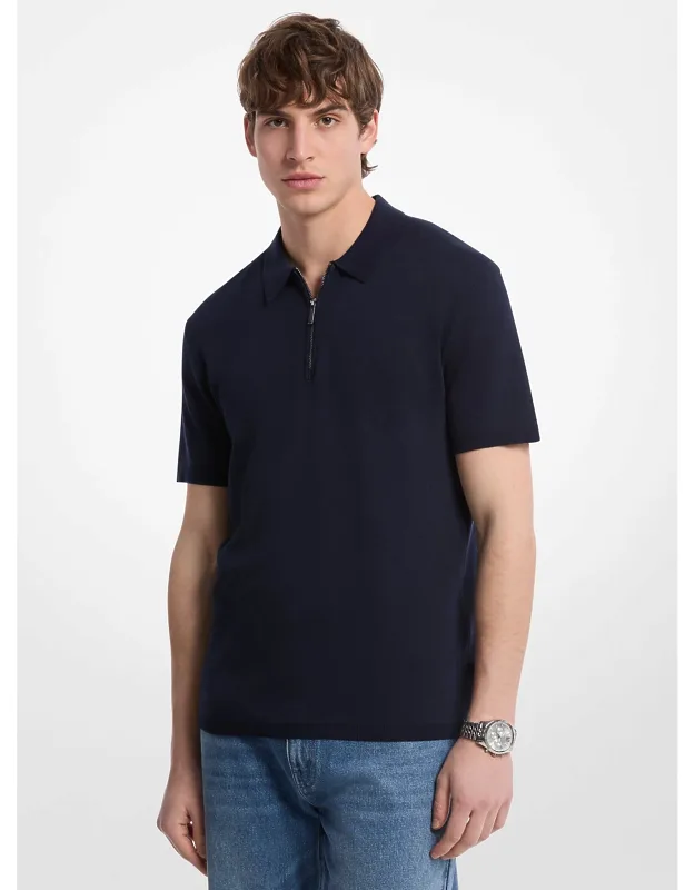 Zip-up Polo Shirt