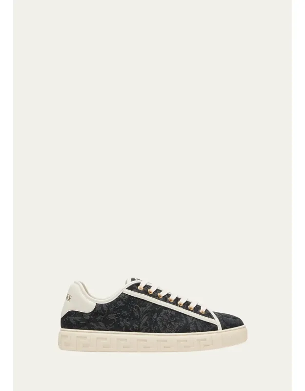 La Greca Baroque Canvas Low-top Sneakers