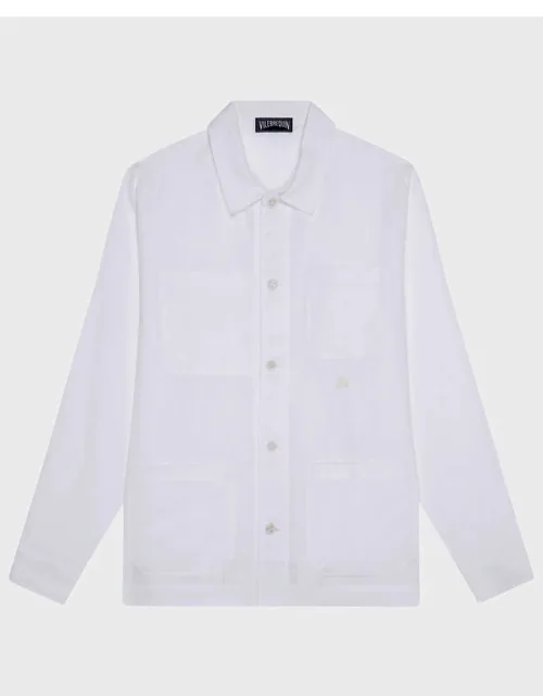 Linen Solid Overshirt - Jacket