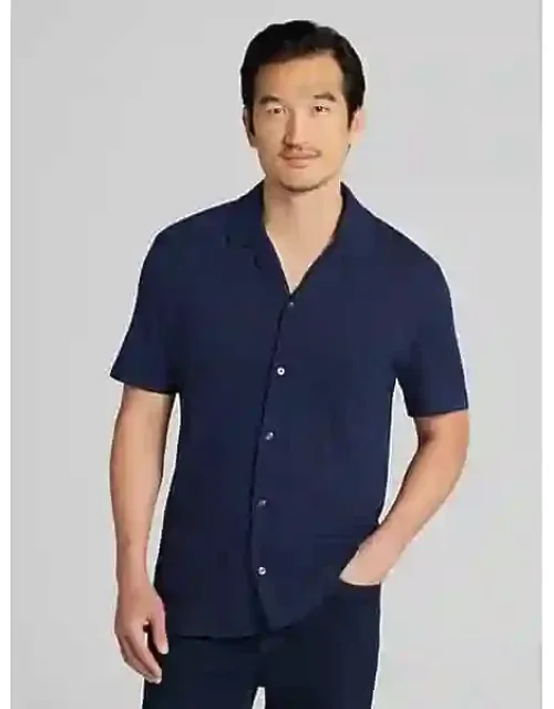 Camp Shirt Blazer With Classic Camp Collar And Soft Fabric Blend