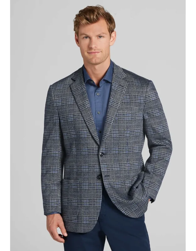 Comfort Stretch Tailored Fit Glen Plaid Sportcoat
