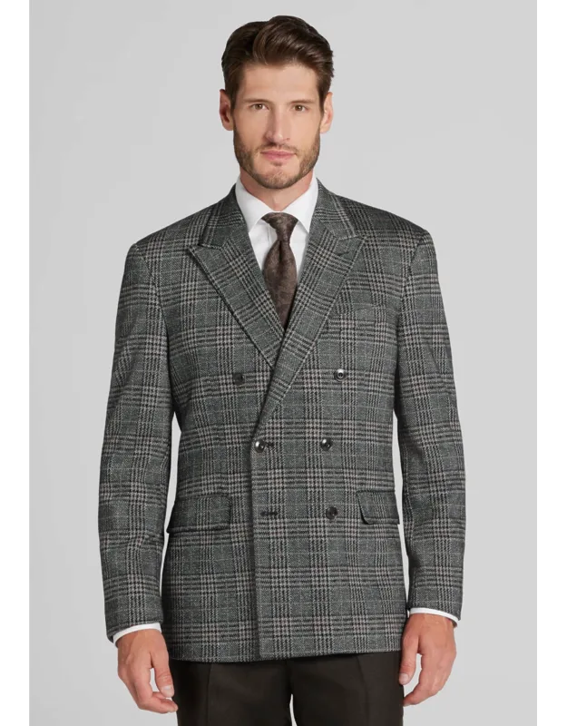 Comfort Stretch Tailored Fit Glen Plaid Sportcoat