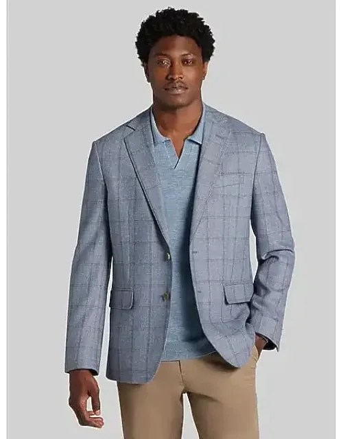 Modern Fit Windowpane Plaid Sport Coat