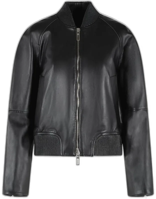 Amour Nappa Leather Bomber Jacket