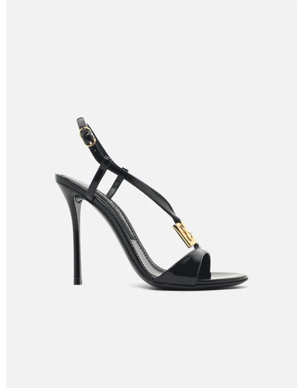 'dg Logo' Patent Leather Sandals